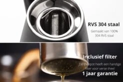VDN RVS Theepot Dubbelwandig Met Filter - Zwarte Theekan 1 Liter - 902 -Huishoudelijk Serviesgoed 1200x795 2