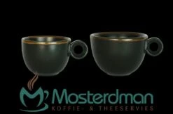 Cappuccinokopje - 200ml - Mosterdman - 6 Kopjes Mat Zwart Gloomy -Huishoudelijk Serviesgoed 1200x796 2