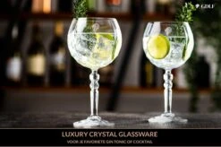 GDLF® Gin Tonic Glazen Set In Een Luxe Geschenkdoos - Incl. Zwarte RVS Maatbeker 30/15ML - Hoogwaardig Loodvrij Kristal - Made In Europe - Cocktail Glazen - 600ML - Cocktail Set - Gin Tonic Geschenkset - Cadeau Voor Man/Vrouw -Huishoudelijk Serviesgoed 1200x797