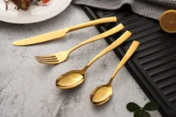 Bestekset - Bestek Goud -24 Delig-Zwitsers Kwaliteit-Complete Set-100% Roestvrijstaal-Gold 24k-Goud 24K 18 Bestekset - Bestek Goud -24 Delig-Zwitsers Kwaliteit-Complete Set-100% Roestvrijstaal-Gold 24k-Goud 24K -Huishoudelijk Serviesgoed 1200x799 32