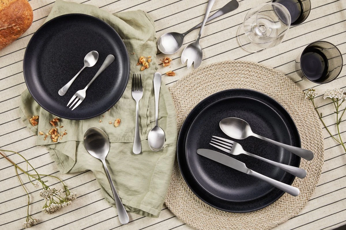 Magani - Zilveren Bestekset - Roestvrij Staal - 70-delig - Voor Acht Personen - PVD Coating 6 Magani - Zilveren Bestekset - Roestvrij Staal - 70-delig - Voor Acht Personen - PVD Coating - Afbeelding 6