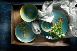 Palmer Bord Diep Lotus 21 Cm Zwart Turquoise Stoneware 2 Stuk(s) -Huishoudelijk Serviesgoed 1200x800 150