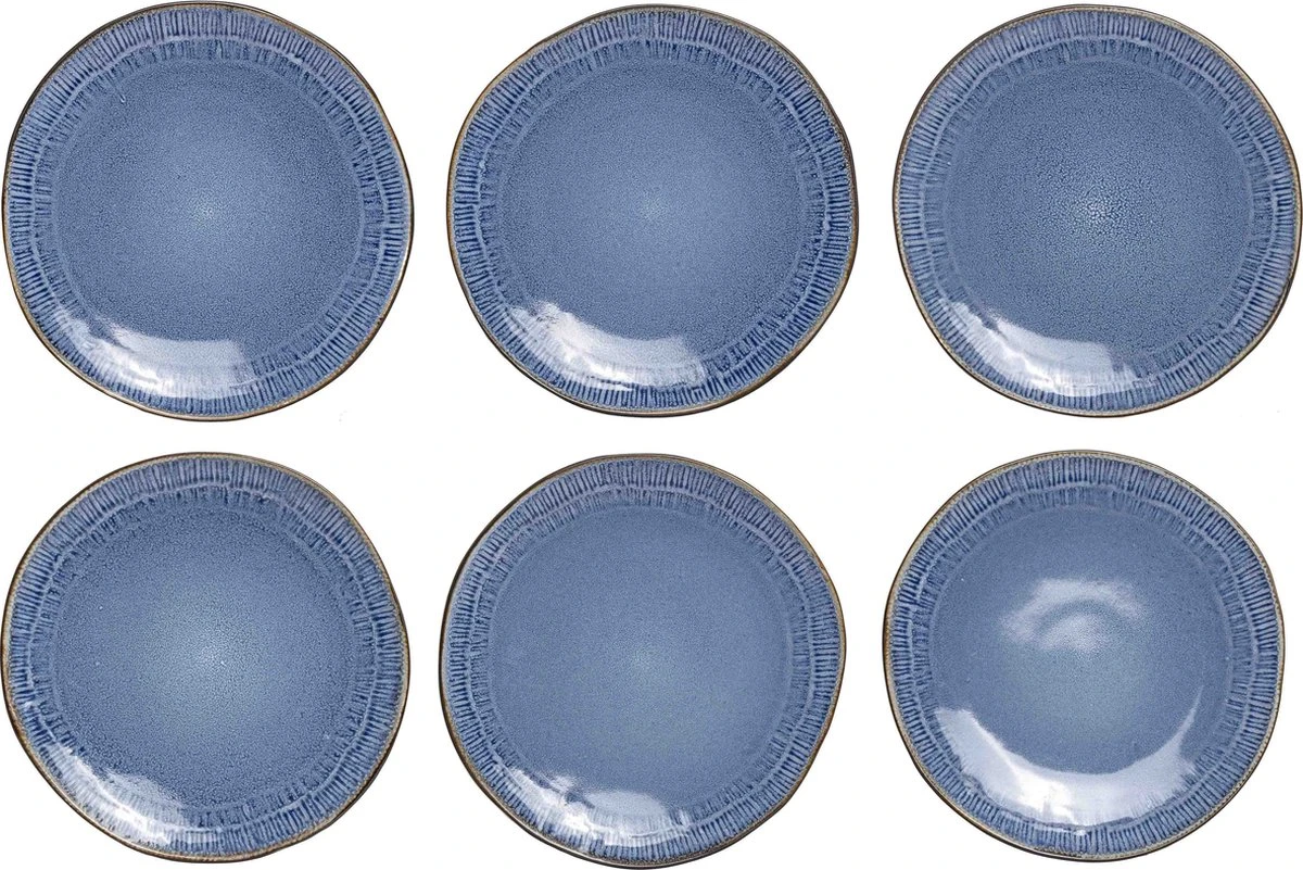 Studio Tavola Dinerborden Denim ø 27 Cm - 6 Stuks 1 Studio Tavola Dinerborden Denim ø 27 Cm - 6 Stuks