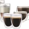 Glazenset, Koffie, Latte Macchiato & Cappuccino - Dubbelwandig - Set Van 6 - Maxxo