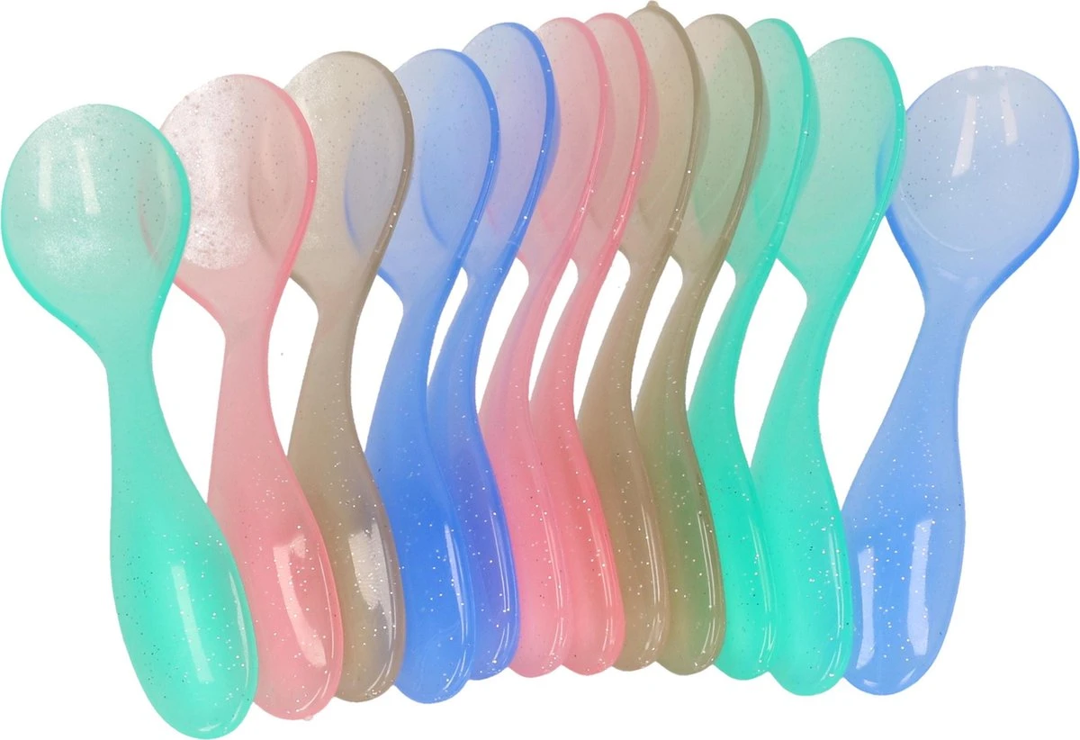 Merkloos 12x Kunststof Eierlepels In Verschillende Kleuren - Herbruikbare Lepels 1 Merkloos 12x Kunststof Eierlepels In Verschillende Kleuren - Herbruikbare Lepels