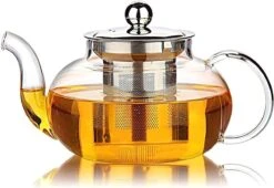Glazen Theepot Met Filter (RVS) - 1.2 Liter - Thee Infuser – Borosilicaat – Anti-druppel Tuit -Huishoudelijk Serviesgoed 1200x824 1