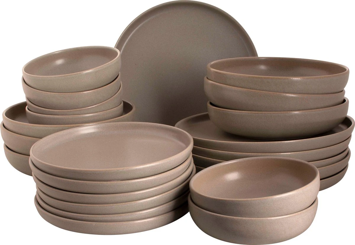 Palmer Serviesset Sandy Loam Stoneware 6-persoons 24-delig Grijs 2 Palmer Serviesset Sandy Loam Stoneware 6-persoons 24-delig Grijs - Afbeelding 2