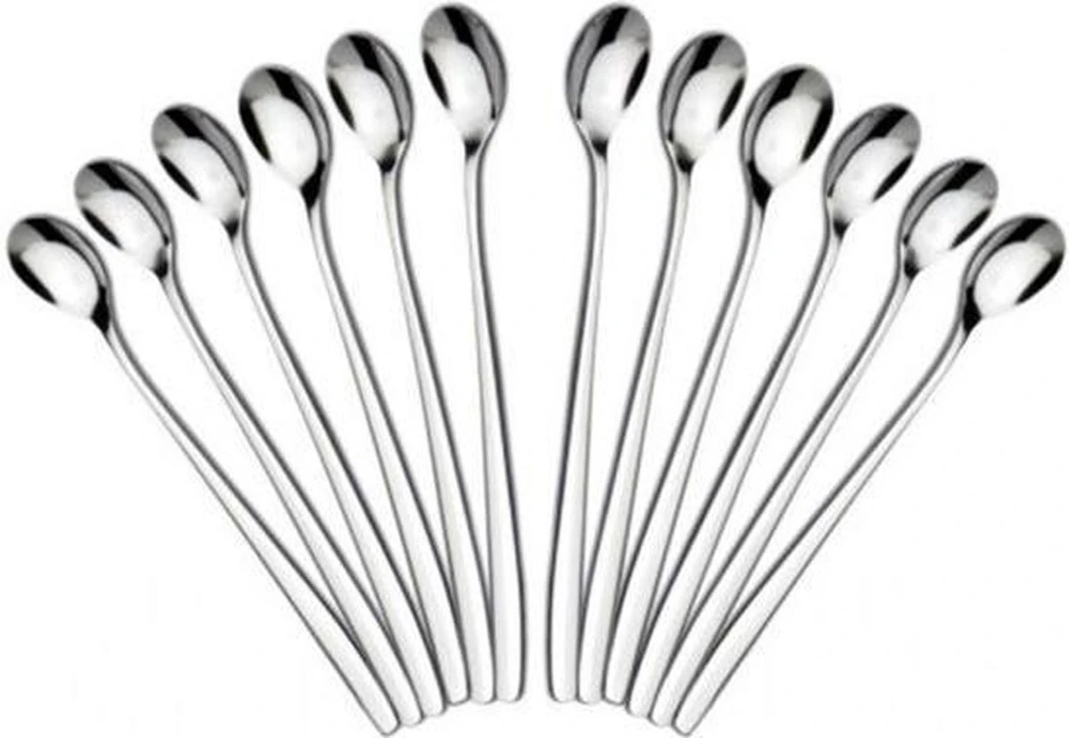 Latte Machiato Lepels – RVS Lange Yoghurt, Dessert Of Koffie Lepeltjes – KELERINO. - Set Van 12 Stuks 1 Latte Machiato Lepels – RVS Lange Yoghurt, Dessert Of Koffie Lepeltjes – KELERINO. - Set Van 12 Stuks