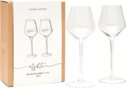 Riviera Maison Wijnglazen Witte Wijn - RM White Wine Glass - Transparant - Set 2 Stuks -Huishoudelijk Serviesgoed 1200x834