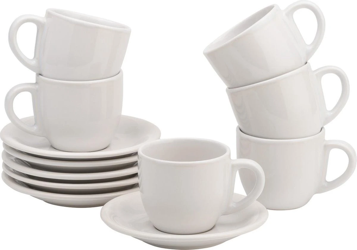 Lite-Body Hermes Kop En Schotel - 18 Cl - Set Van 6 Stuks - Wit 1 Lite-Body Hermes Kop En Schotel - 18 Cl - Set Van 6 Stuks - Wit