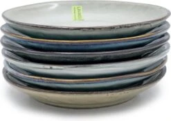 Lavandoux - Gebaksbordjes - Petit Fours - Ø14 Cm - Beige/Grijs - Set Van 6