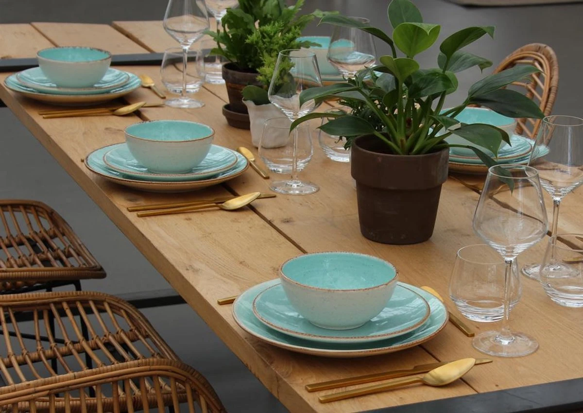 Cosy & Trendy Granite Blue - Serviesset 6 Persoons - 18 Delig - Met Table Style Zomers Droogbloemen Boeket 7 Cosy & Trendy Granite Blue - Serviesset 6 Persoons - 18 Delig - Met Table Style Zomers Droogbloemen Boeket - Afbeelding 7