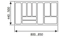 Culinorm Bestekbak - Besteklade - 85 Cm Breed X 50 Cm Diep - Grijs -Huishoudelijk Serviesgoed 1200x850