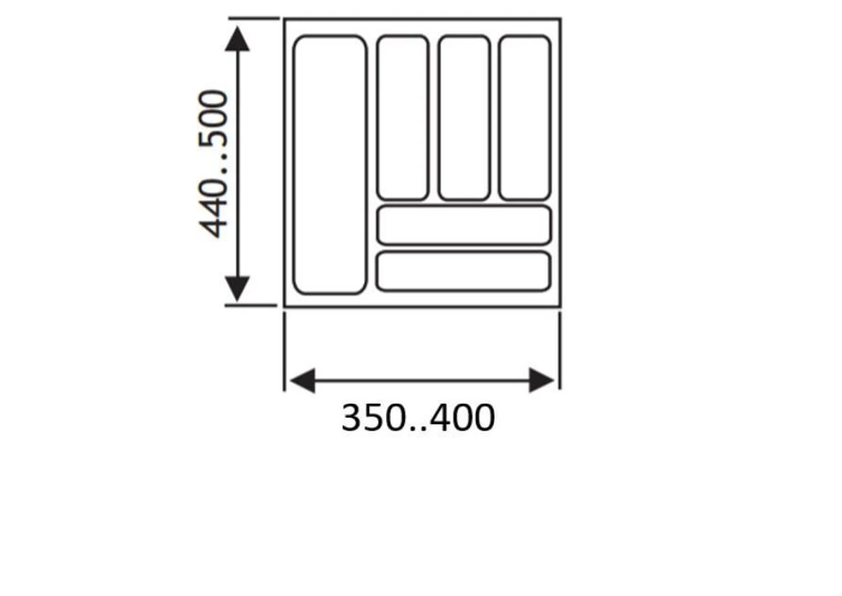 Culinorm Bestekbak - Besteklade - 40 Cm Breed X 50 Cm Diep - Grijs 3 Culinorm Bestekbak - Besteklade - 40 Cm Breed X 50 Cm Diep - Grijs - Afbeelding 3