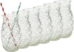 Merkloos Beker - Glas Ananas - 6 Stuks - Zomer - Cocktail -400ml -Huishoudelijk Serviesgoed 1200x857 5