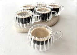 6 Dubbelwandige Koffieglazen - Koken & Tafelen - Koffieglas - Espresso Glazen - Dubbelwandig - 120 Ml - Ribbel Design - Eetsmaakvol.nl -Huishoudelijk Serviesgoed 1200x863 2