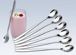 Merkloos Latte Macchiato Lepels – RVS Lange Yoghurt, Dessert Of Koffie Lepeltjes – Set Van 6 Stuks -Huishoudelijk Serviesgoed 1200x868 2