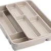 Bestekbak/bestekhouder Taupe 40 X 30 X 7 Cm - 2 Lagen - Keuken Opberg Accessoires