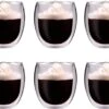 GLAEZ® Dubbelwandige Theeglazen - Set Van 6 Glazen - Latte Macchiato Koffieglazen - Koffiekopjes/Theeglazen - Koffieglas Handgeblazen - Dubbelwandig Koffieglazen - Vaatwasserbestendig - Topcadeaus - Cadeau Voor Haar - 250 Ml - Set Van 6 Glazen