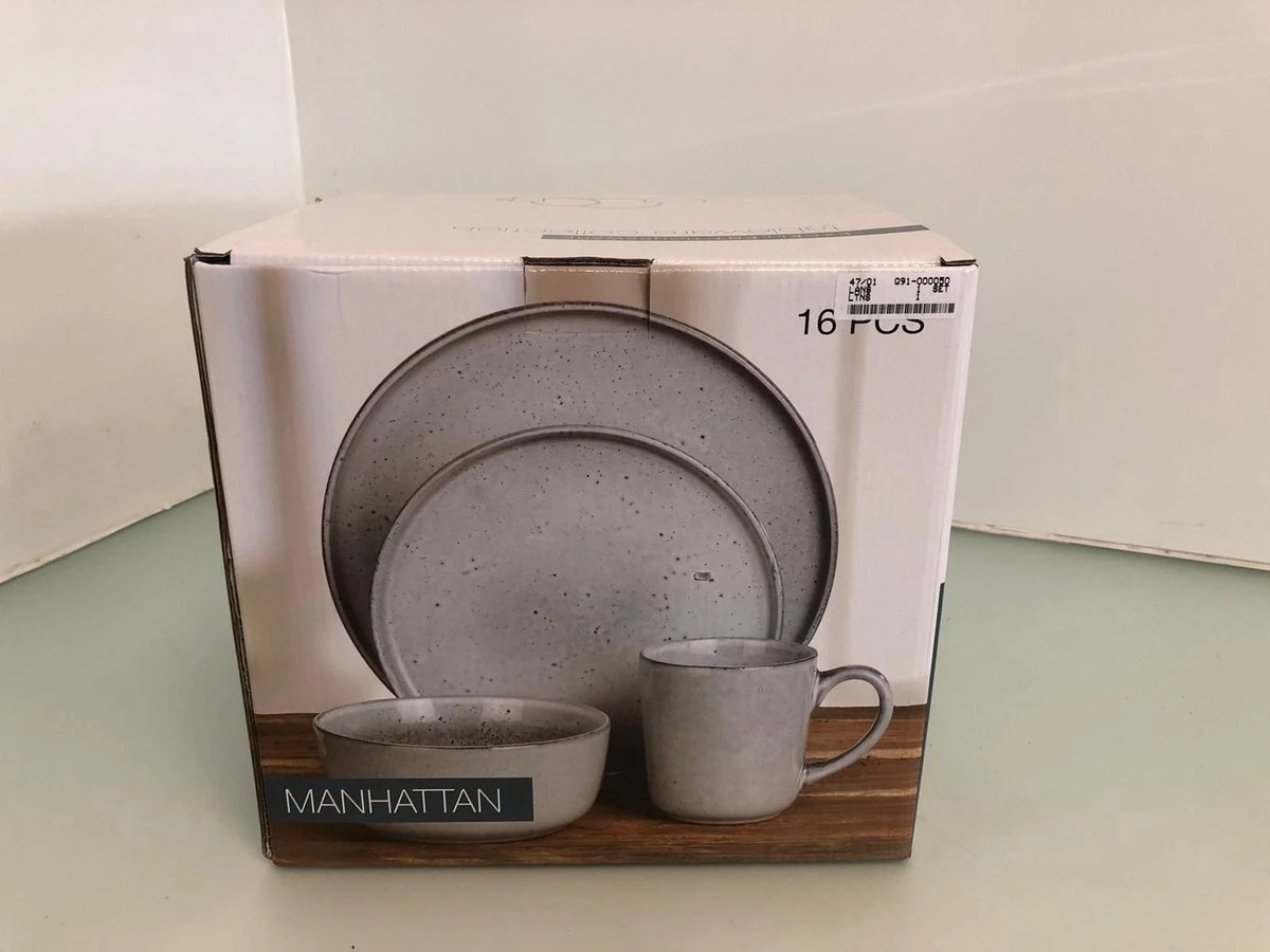 Excellent Serviesset - Servies - 16 Stuks - Aardewerk - Grijs 2 Excellent Serviesset - Servies - 16 Stuks - Aardewerk - Grijs - Afbeelding 2