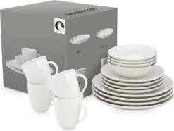 Vtwonen Serviesset - Wit - Porselein - 16-Delig -Huishoudelijk Serviesgoed 1200x904 1