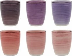 Tavola - Koffiemokken - Zonder Oor - Kleurrijk - Aardewerk - 160Ml - 6 Stuks - Ibizia -Huishoudelijk Serviesgoed 1200x927 6