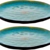 Palmer Bord Lotus 27.5 Cm Zwart Turquoise Stoneware 2 Stuk(s)