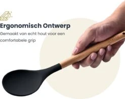 Hescom Siliconen Gesloten Opscheplepel Met Anti-aanbaklaag - Keukengerei Met Ergonomisch Design - Hittebestendige Serveerlepel - Vaatwasservriendelijk -Huishoudelijk Serviesgoed 1200x946 1