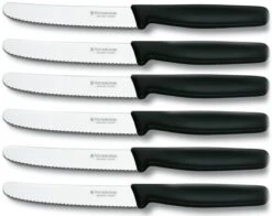 Victorinox Tafelmessen - 6-Delig - Zwart - Recht Heft -Huishoudelijk Serviesgoed 1200x953
