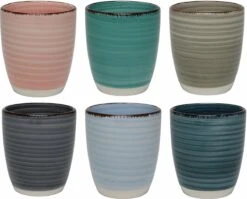 Tavola - Koffiemokken - Zonder Oor - Kleurrijk - Aardewerk - 160Ml - 6 Stuks - Ibizia -Huishoudelijk Serviesgoed 1200x968 1