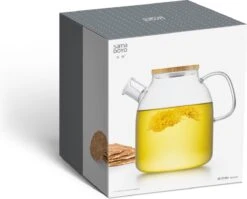 S091 Glazen Theepot Met Bamboedeksel - 1600 Ml - Samadoyo -Huishoudelijk Serviesgoed 1200x968 3