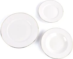 LeRijn® Serviesset Deventer 12 Persoons - 36 Delig - Licht Crème Wit Met Gouden Rand En Motief - Dinerborden - Soepborden - Dessertborden - Borden Servies - Bordenset -Huishoudelijk Serviesgoed 1200x972 7