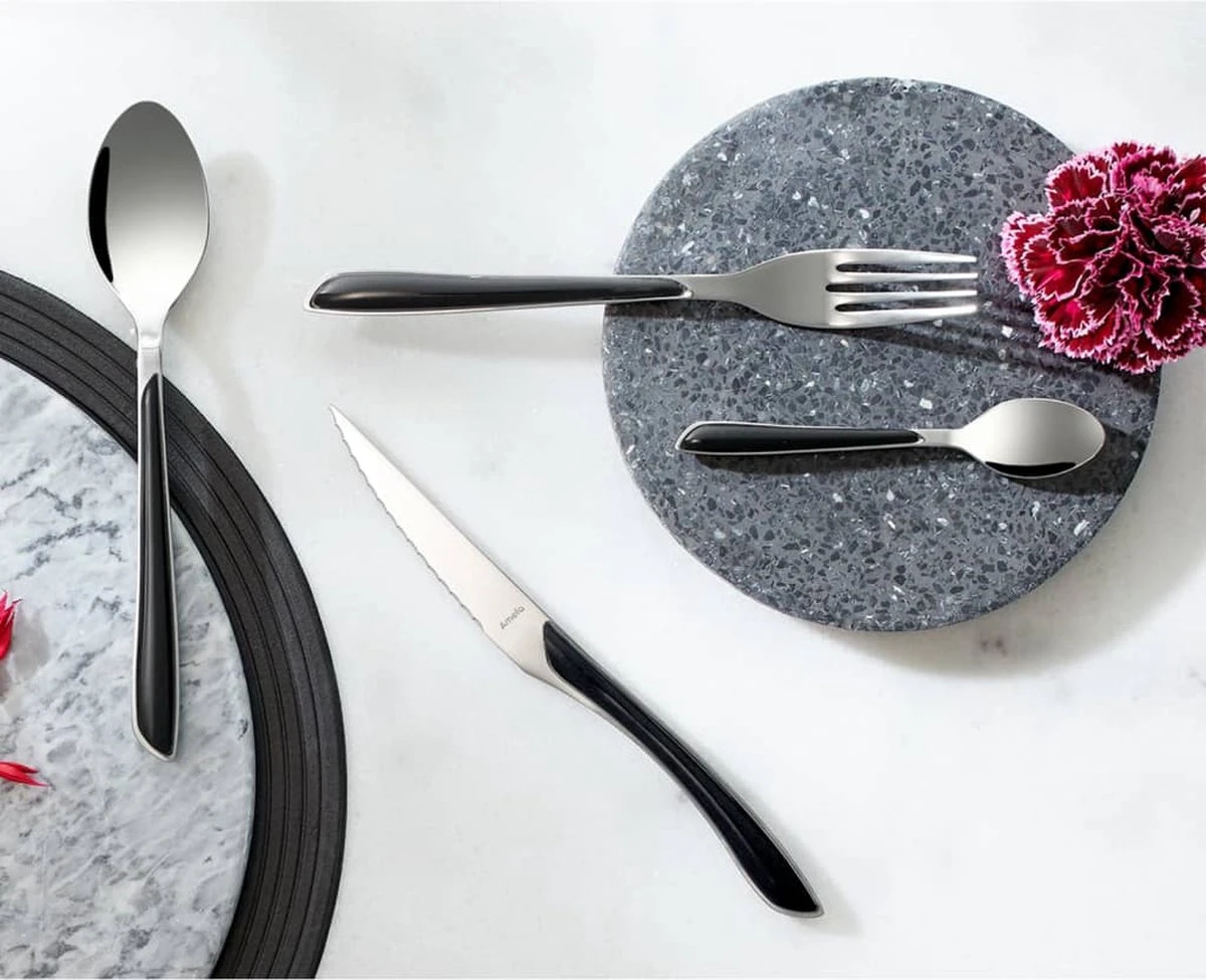 Amefa Eclat Zwart - 16 Delige Set - 4 Persoons - Zwart Gekleurd Bestek 7 Amefa Eclat Zwart - 16 Delige Set - 4 Persoons - Zwart Gekleurd Bestek - Afbeelding 7