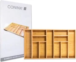 Grote Bestekbak Bamboe 81x47CM - Coninx Besteklade - Opbergbak - Duurzaam - Bamboe - Voor Laden Vanaf 47cm Diep -Huishoudelijk Serviesgoed 1200x987 1