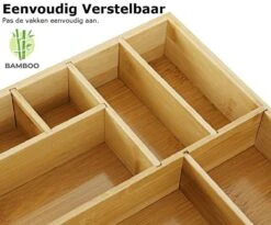Merkloos Decopatent® Bestekbak - Lade Organizer - Besteklade - Bamboe - Hout - Bestek Bak Organizer Houder Voor Keukenla - Bestekcassette -Huishoudelijk Serviesgoed 1200x994 1