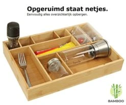 Merkloos Decopatent® Bestekbak - Lade Organizer - Besteklade - Bamboe - Hout - Bestek Bak Organizer Houder Voor Keukenla - Bestekcassette -Huishoudelijk Serviesgoed 1200x994 4