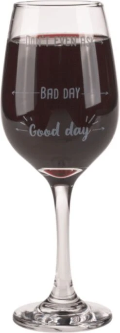 Out Of The Blue Grappig Wijnglas Met Tekst - Wijncadeau Voor Vrouwen - Cadeau Sinterklaas Kerst Verjaardag - Wijnglas Met Wijnhumor En Print: Good Day, Bad Day, Don’t Even Ask -Huishoudelijk Serviesgoed 435x1200 2