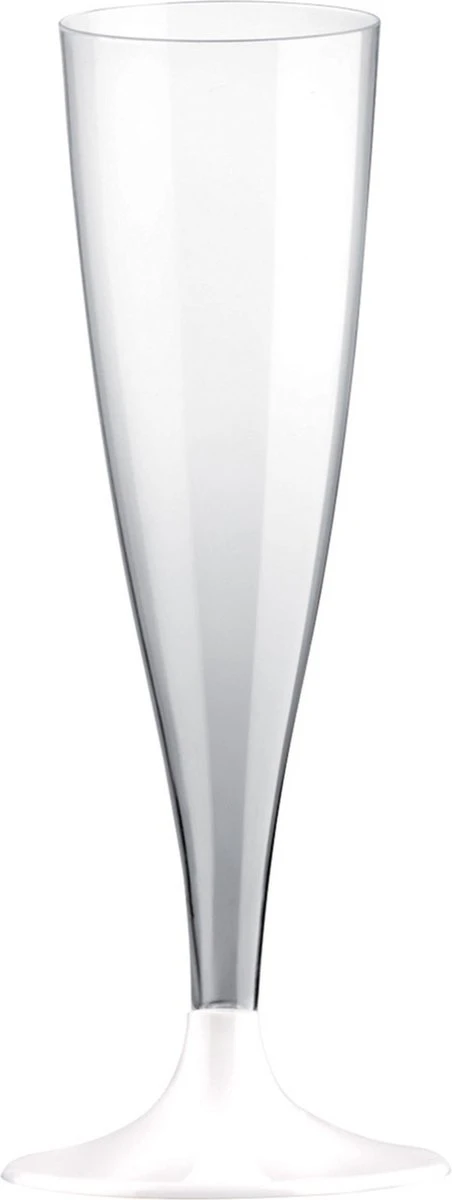 Santex Champagneglazen Kunststof 140 Ml Met Witte Voet - Set 50x Stuks 2 Santex Champagneglazen Kunststof 140 Ml Met Witte Voet - Set 50x Stuks - Afbeelding 2