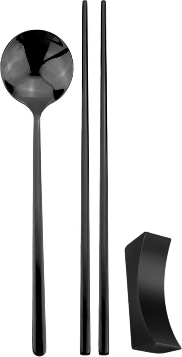 House Of Husk 1 Persoons Chopstick Set - 1 Paar Metalen Koreaanse Eetstokjes - Inclusief Eetlepel En Houder - RVS - Metaal - Eetstokjes - Koreaans - Vaatwasserbestendig - Sushi Chopsticks - Noodles - Zwart 1 House Of Husk 1 Persoons Chopstick Set - 1 Paar Metalen Koreaanse Eetstokjes - Inclusief Eetlepel En Houder - RVS - Metaal - Eetstokjes - Koreaans - Vaatwasserbestendig - Sushi Chopsticks - Noodles - Zwart