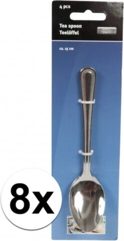 Merkloos 8x Stuks Sierlijke Grote Thee/dessertlepeltjes - Bestek - 15 Cm Van RVS -Huishoudelijk Serviesgoed 622x1200