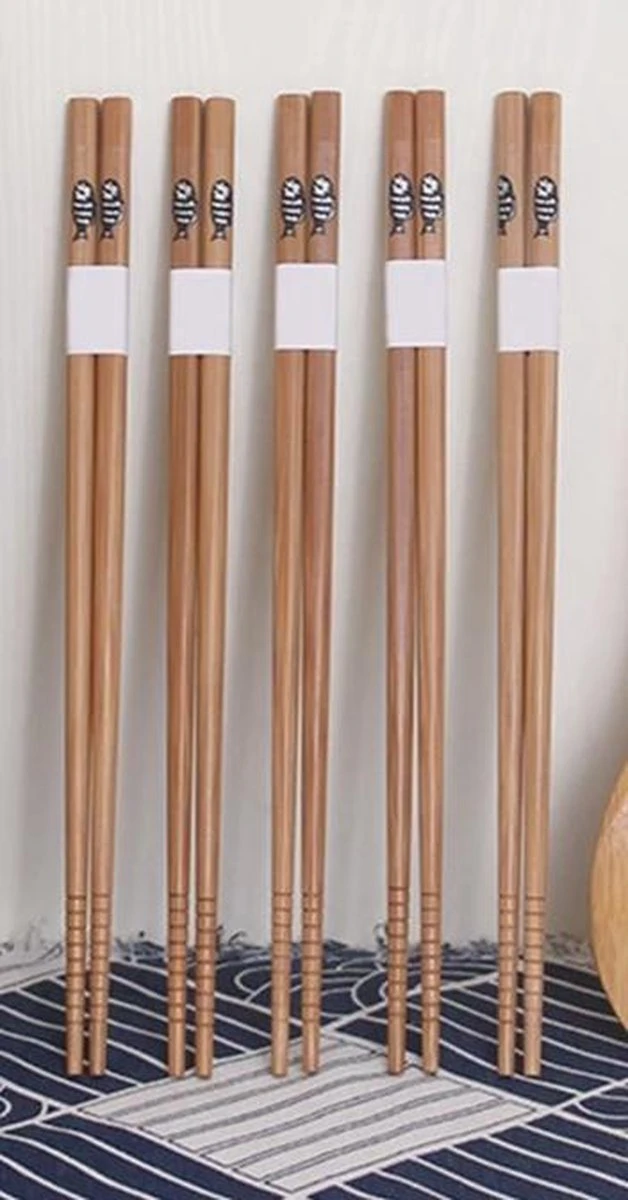 Chopsticks - Bamboe - 5 Paar - Sushi - Giftset 3 Chopsticks - Bamboe - 5 Paar - Sushi - Giftset - Afbeelding 3