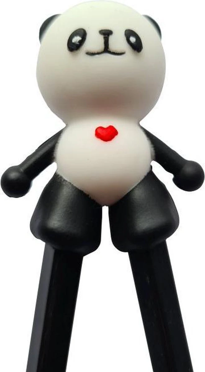 DongDong - Eetstokjes Voor Kinderen - Pandabeer Motief - 22.5 Cm - Zwart Wit 2 DongDong - Eetstokjes Voor Kinderen - Pandabeer Motief - 22.5 Cm - Zwart Wit - Afbeelding 2
