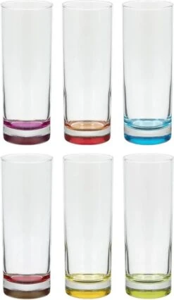 Set Van 6x Stuks Longdrink Glazen Colori 310 Ml Van Glas - Drinkglazen - Waterglazen