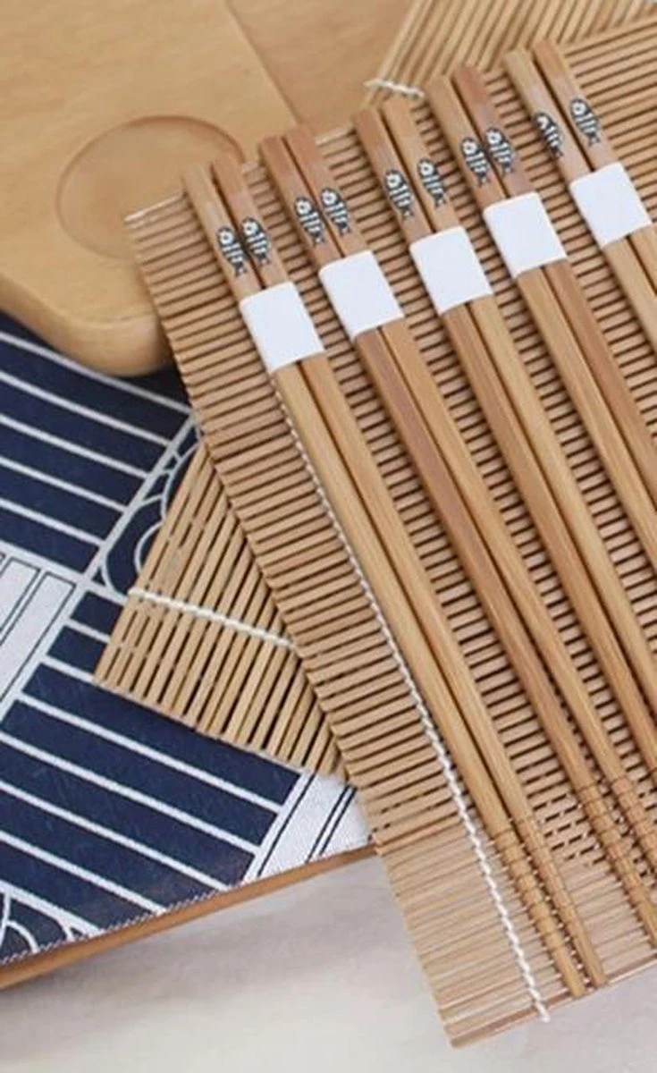 Chopsticks - Bamboe - 5 Paar - Sushi - Giftset 2 Chopsticks - Bamboe - 5 Paar - Sushi - Giftset - Afbeelding 2