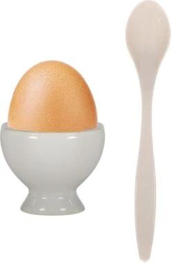 Excellent Houseware 12x Eierlepels Zwart/grijs Kunststof 14 Cm -Huishoudelijk Serviesgoed 783x1200