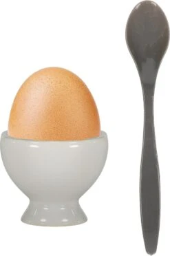 Excellent Houseware 12x Eierlepels Zwart/grijs Kunststof 14 Cm -Huishoudelijk Serviesgoed 797x1200