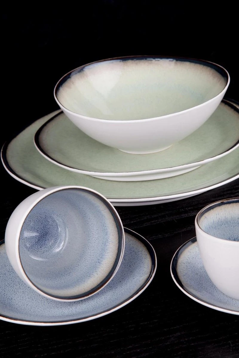 Cosy & Trendy Fez Green Plat Bord - Ø 28 Cm - Set-4 2 Cosy & Trendy Fez Green Plat Bord - Ø 28 Cm - Set-4 - Afbeelding 2