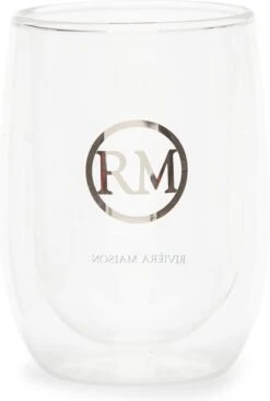 Riviera Maison Dubbelwandig Theeglas, Koffieglas Met RM Logo - Love RM Double Wall Glass - Transparant - Glas - Maat M - 250 Ml