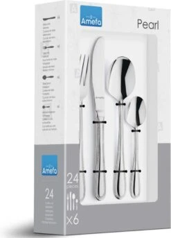 Amefa Bologna Bestekset - 24 Delig - 6 Persoons - Zilver - -Huishoudelijk Serviesgoed 865x1200