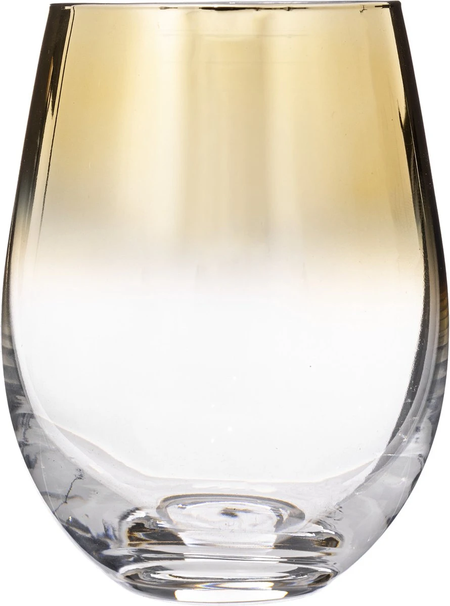 Merkloos Set Van 6x Stuks Tumbler Glazen Gouden Rand Arya 540 Ml Van Glas - Drinkglazen - Waterglazen 2 Merkloos Set Van 6x Stuks Tumbler Glazen Gouden Rand Arya 540 Ml Van Glas - Drinkglazen - Waterglazen - Afbeelding 2